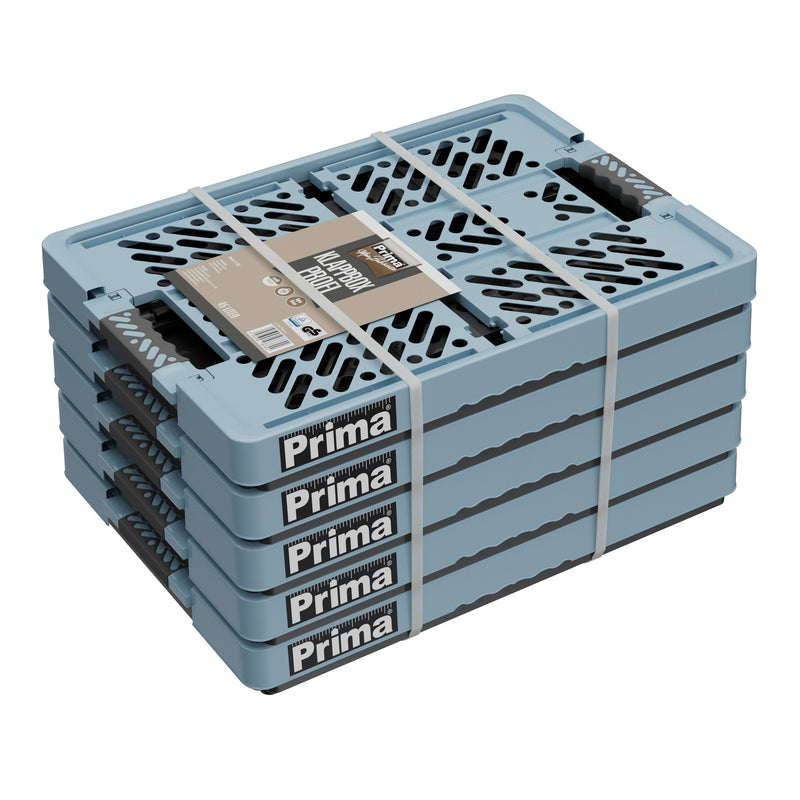PRIMA Profi-Klappbox 45 l blau/anthrazit mit Softgriffen aus Kunststoff, 54x37x28 cm