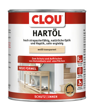 CLOU Hartöl Nr. 3 weiß transparent, 0,75 l für innen, ölend