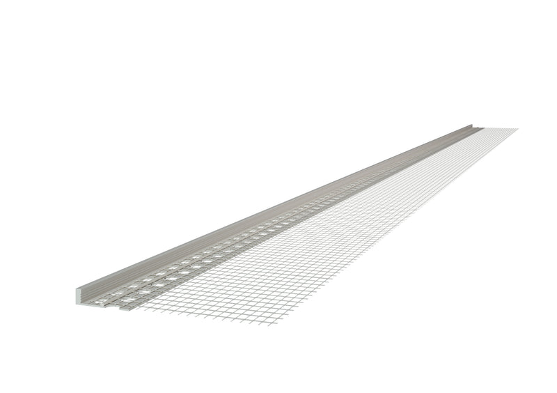 BAUKOM Abschlussprofil PVC mit Gewebe, 6 mm, 2 m, für Putz/WDVS