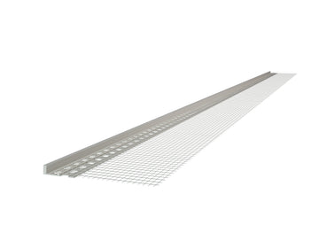 BAUKOM Abschlussprofil PVC mit Gewebe, 6 mm, 2 m, für Putz/WDVS