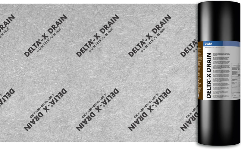Dörken DELTA-X Drainagematte X-Drain, PE/Geotextil, 12,5 x 2 m