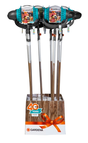 GARDENA cs-Rollsammler mit Holzstiel 130 cm, Set mit 10 Geräten