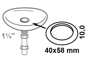 Schütte Ventilkelchdichtung aus Silikon, konisch (1 1/4", 40 x 60 x 10 mm)