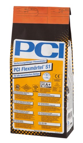 PCI Flexmörtel S1 verformungsfähiger Fliesenkleber grau, 5 kg Beutel