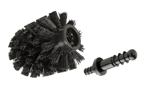 WENKO Ersatz-Bürstenkopf für WC-Garnitur mit Adapter, schwarz, Ø 8,5 cm