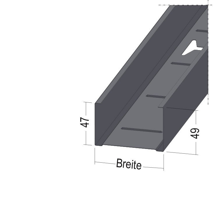 PROTEKTORWERK CW-Profil 59015 75-06, 3 m, schwarz (Stahl verzinkt-beschichtet)