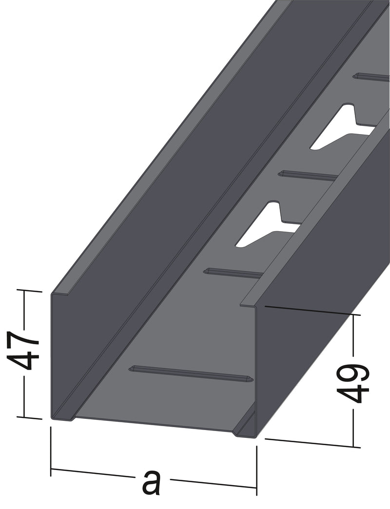 PROTEKTORWERK CW-Profil 59015 75-06, 3 m, schwarz (Stahl verzinkt-beschichtet)
