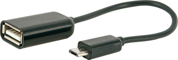 Schwaiger USB-Adapter Micro-B auf A-Buchse, schwarz, 10 cm, USB 2.0