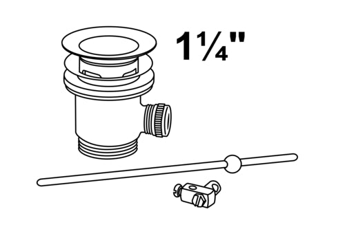 Schütte Exzentergarnitur Schwarz matt 1 1/4" für Waschtisch