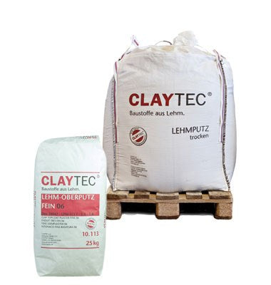 Claytec Lehm-Oberputz fein 06, mineralisch, 25 kg