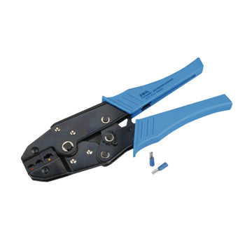 fischer Kabelschuh-Crimpzange, schwarz/blau