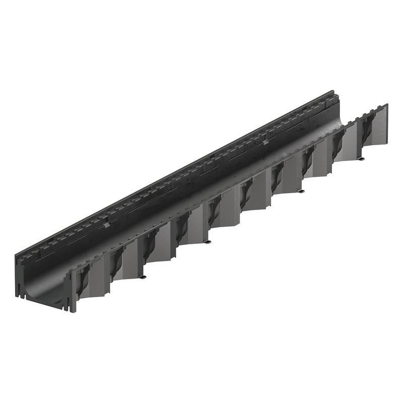 ACO Self Hexaline 2.0 Rinne ohne Rost, Kunststoff PP, schwarz – 1 m