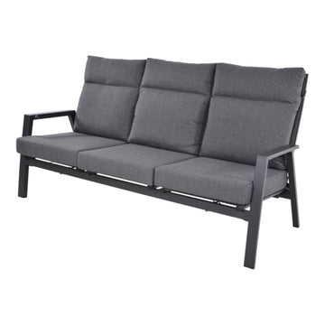 Lesli Living Loungebank Ohio 3-Sitzer mit Kissen matt charcoal