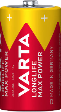 VARTA Longlife Max Power Batterie Typ D, 2er im Einstoffblister