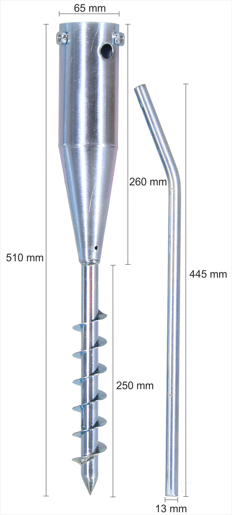 Schneider Schirme Bodendübel Schirmzubehör aus Stahl, silberfarben, 50 cm hoch