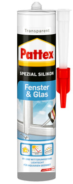 Pattex Fenster & Glas Silikon transparent, 300-ml Kartusche