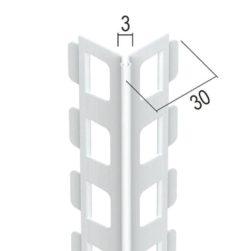Protektorwerk Kantenprofil Außen 9100, 8 mm Putzstärke, rundem Kopf, weiß grundiert, Aluminium, 2,6 m
