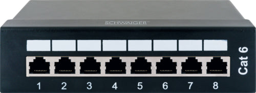 Schwaiger Desktop Patchpanel 8-Port mit 8x RJ45 für CAT6 bis 250 MHz