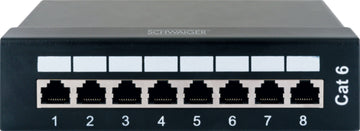 Schwaiger Desktop Patchpanel 8-Port mit 8x RJ45 für CAT6 bis 250 MHz