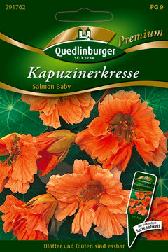 Quedlinburger Saatgut Kapuzinerkresse Salmon Baby PG 9 Premium, lachsrosa Büten