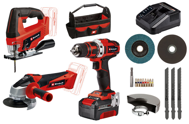 Einhell Maschinenset TE-TK 18/3 Li Kit mit JS+CD+AG