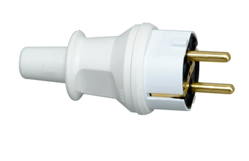 Kopp Schutzkontakt-Stecker mit Knickschutz PVC, arktisweiß, bis 1,50 mm²