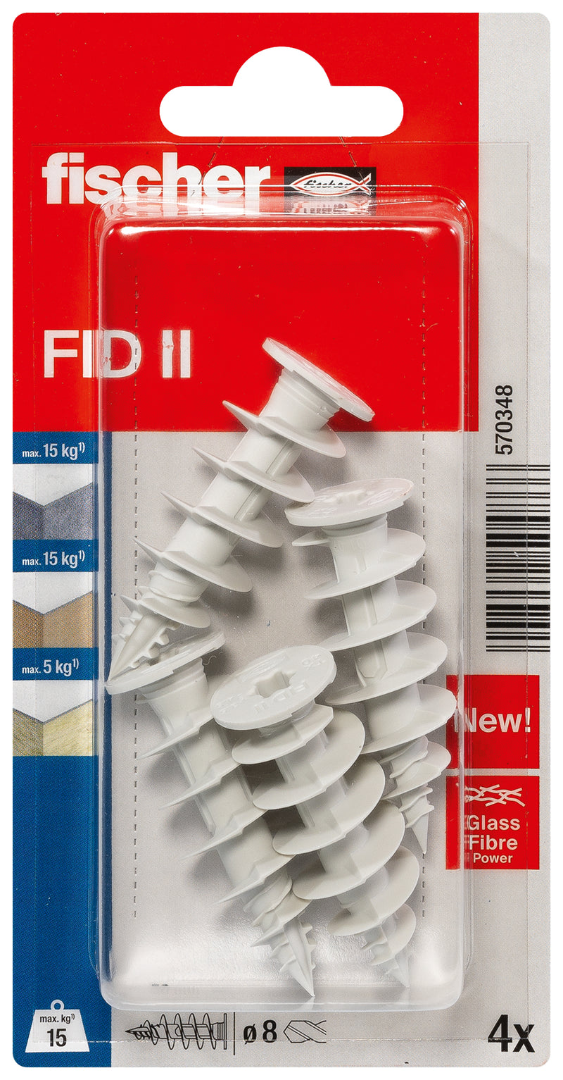 fischer FID II K Dämmstoffdübel Kunststoff, Länge 50 mm (4 Stück)