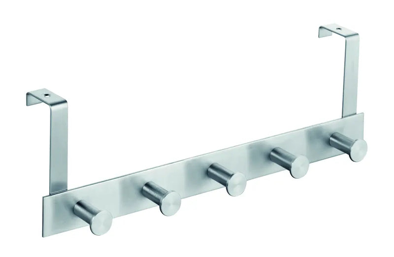 HSI Türgarderobe mit 5 Edelstahl-Haken, 400 x 15 mm