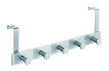 HSI Türgarderobe mit 5 Edelstahl-Haken, 400 x 15 mm