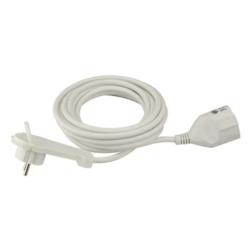 UNITEC Verlängerung H05VV-F 3G1,5 mm², 5 m weiß, mit Flachstecker