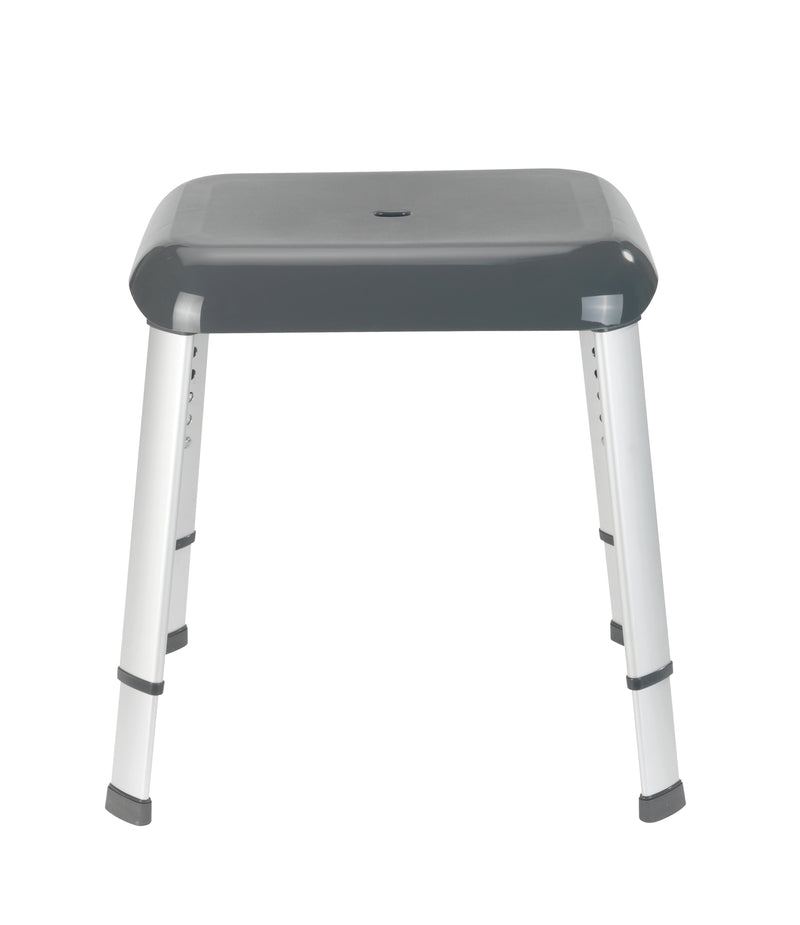 WENKO Secura Premium Badhocker anthrazit/aluminium, 50,5 cm breit