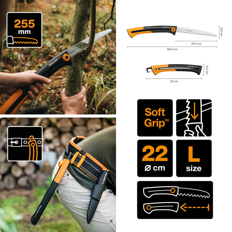 Fiskars Xtract große Handsäge für Holz, Astsäge mit gebogenem Griff