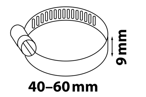 Schütte Schlauchklemme, 9 mm Bandbreite Edelstahl
