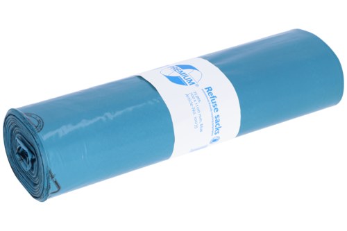 DEISS Abfallsack PREMI, 120 l, blau, 100% Recycling-PE, 25 St./Rolle