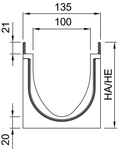 ACO DRAIN® Multiline Seal in V100S Typ 2 1 m Rinne aus Polymerbeton