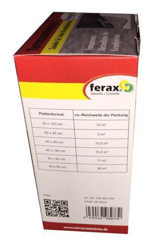 ferax Abstandshalter für Stein-/Keramikplatten transparent, 57x57 mm
