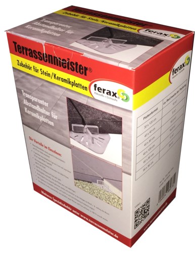 ferax Abstandshalter für Stein-/Keramikplatten transparent, 57x57 mm