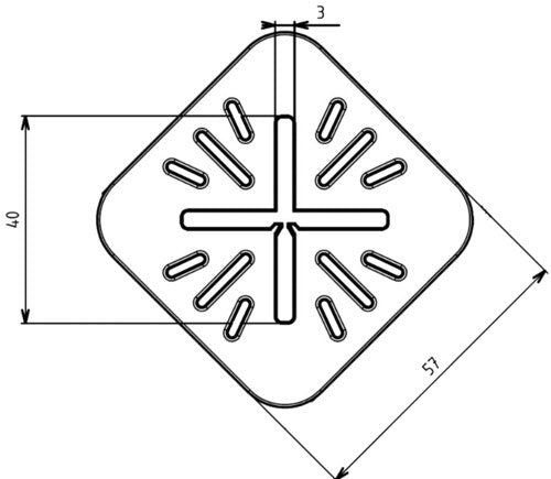 ferax Abstandshalter für Stein-/Keramikplatten transparent, 57x57 mm