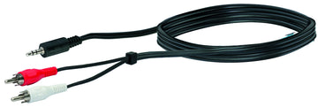 SCHWAIGER A-Audio Adapter 3,5 mm Stereo auf 2x Cinch, schwarz