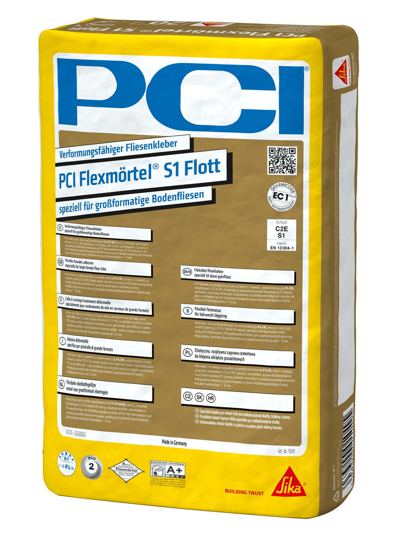 PCI Flexmörtel S1 flott Fliesenkleber grau, 20 kg Sack für Boden