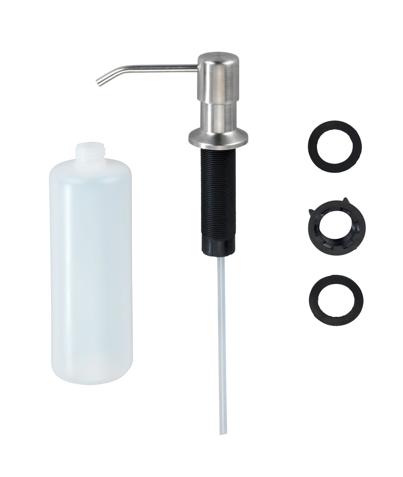 WENKO Monti Einbau-Seifenspender, silber mit mattem Edelstahl-Pumpkopf