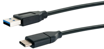 Schwaiger Ladekabel USB 3.1 Type C auf USB 3.0A, 0,50 m, schwarz