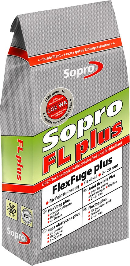 Sopro FlexFuge plus Grau-Fugenmörtel, grau, 5 kg Beutel