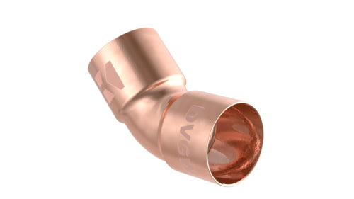 Schütte CU Bogen 45° blankes Kupfer-Lötfitting mit 2 Muffen, Ø 15 mm (10 St.)