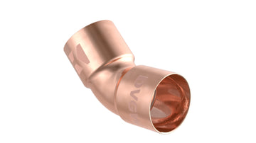Schütte CU Bogen 45° blankes Kupfer-Lötfitting mit 2 Muffen, Ø 15 mm (10 St.)