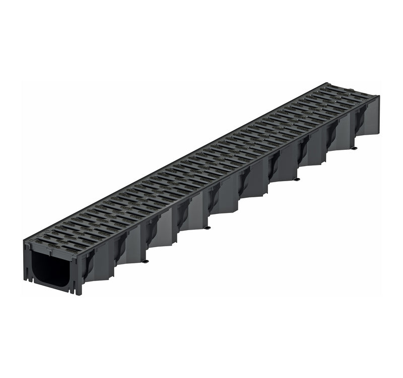 ACO Self Hexaline 2.0 Rinne ohne Rost, Kunststoff PP, schwarz – 1 m