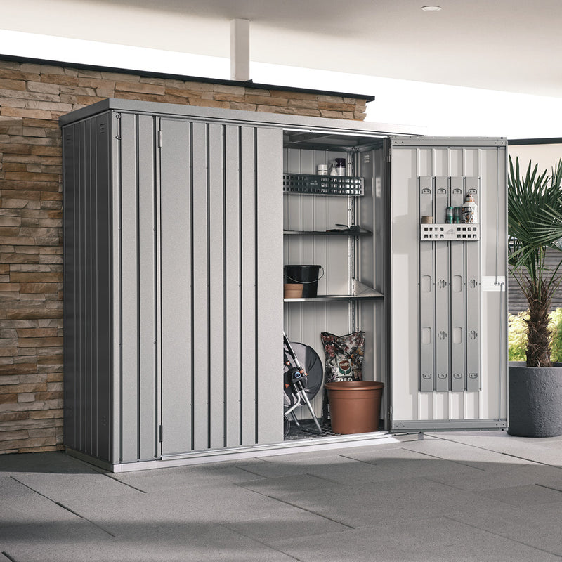 Biohort Geräteschrank Gr. 190 (190 × 83 × 182,5 cm) Silber-metallic