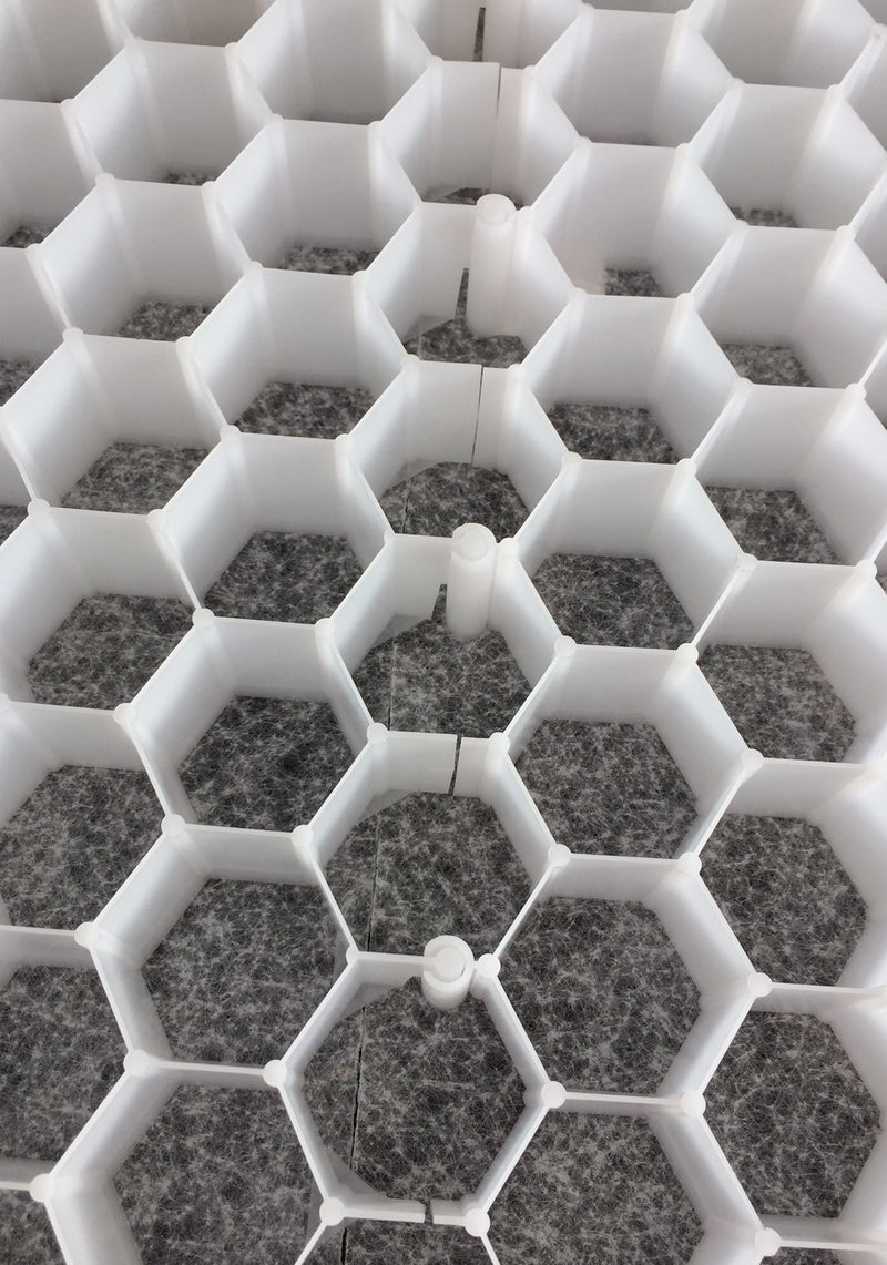 ferax Kiesplatte HDPE weiß mit Geotextil, 30 mm Höhe