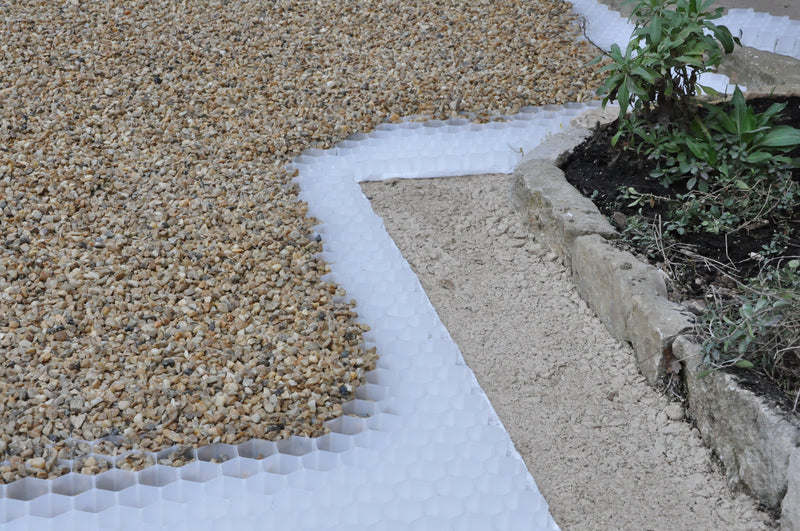 ferax Kiesplatte HDPE weiß mit Geotextil, 30 mm Höhe