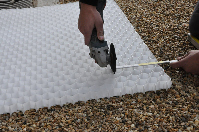 ferax Kiesplatte HDPE weiß mit Geotextil, 30 mm Höhe